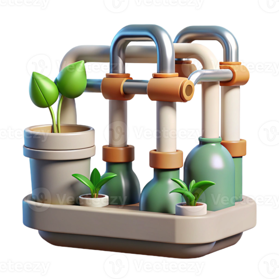 wonderful rustic Hydroponic System Pipes and Tubing Cutout authentic png