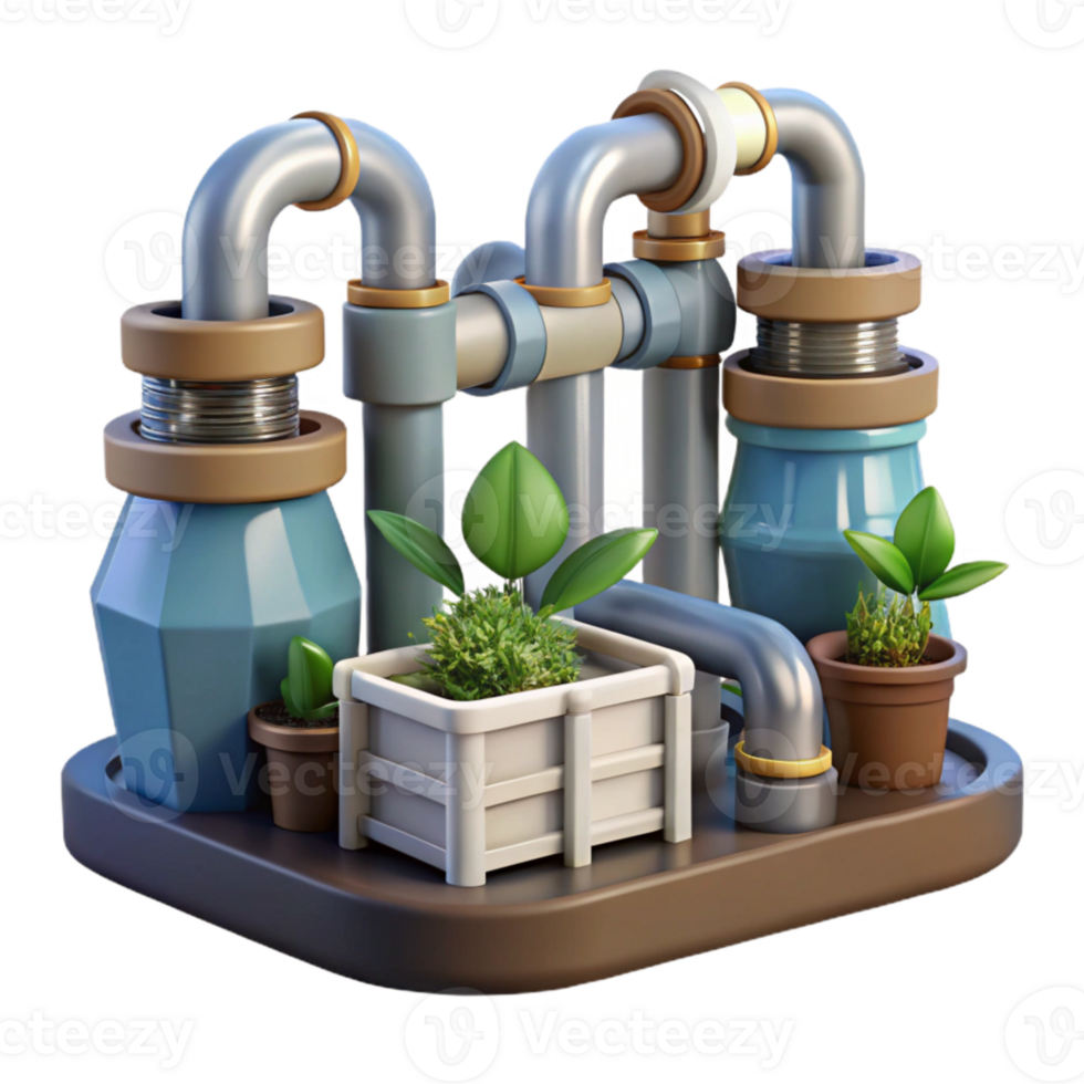 vibrant modern Hydroponic System Pipes and Tubing Cutout exclusive png