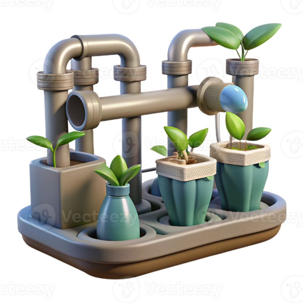 elegant contemporary Hydroponic System Pipes and Tubing Cutout premium png