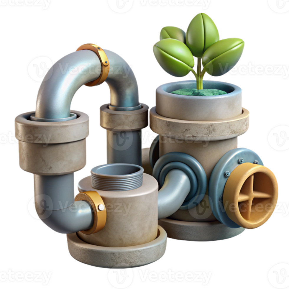 serene creative Hydroponic System Piping and Valves Cutout original png