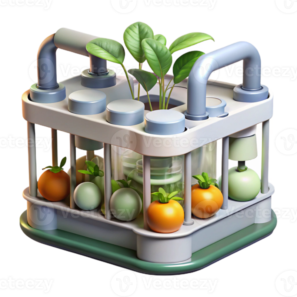 serene artistic Hydroponic System Transparent Background Detailed View high resolution png