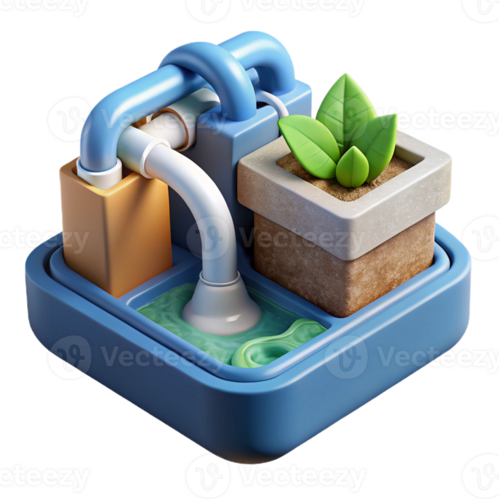 beautiful classic Hydroponic System Water Flow Close Up Cutout authentic png