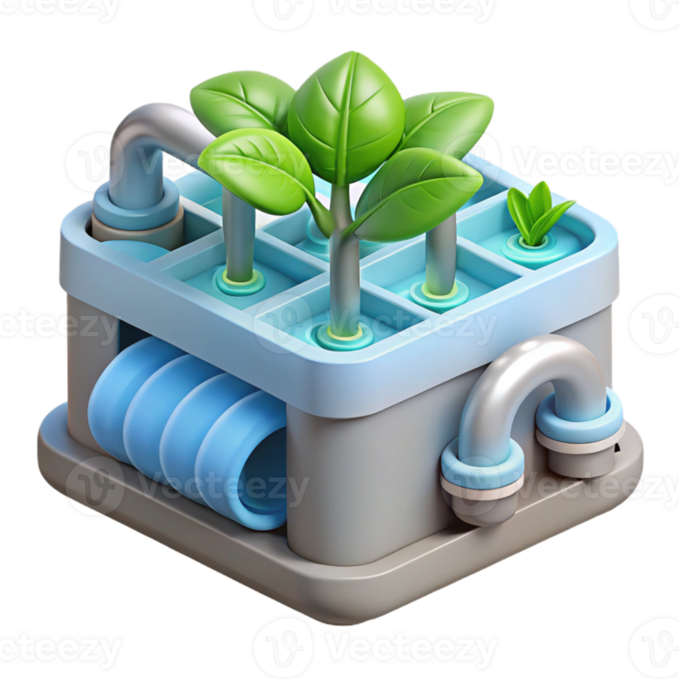 elegant traditional Hydroponic System Water Flow Close Up Cutout original png