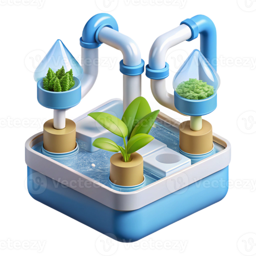 vibrant classic Hydroponic System Water Flow Close Up Cutout high resolution png