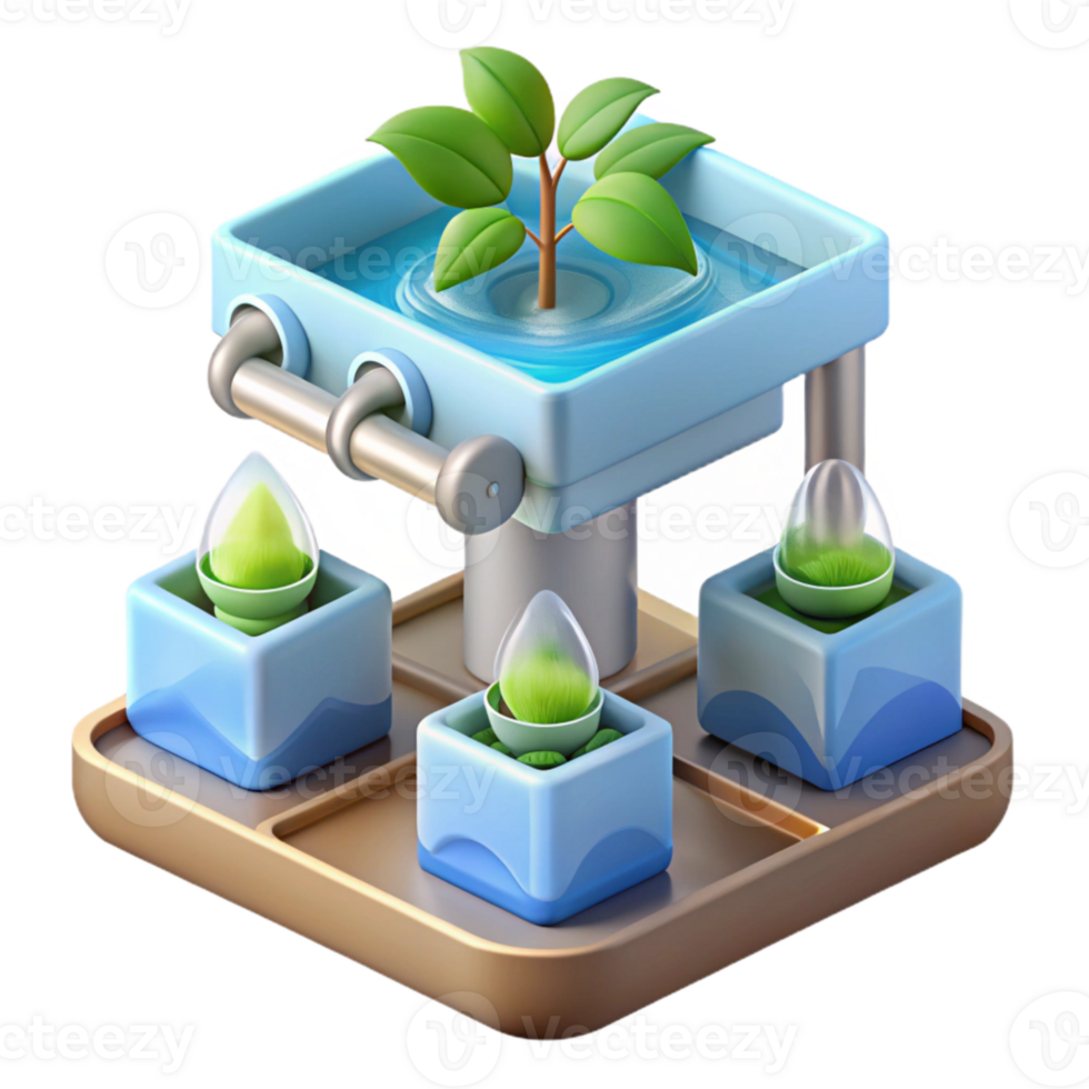 dramatic contemporary Hydroponic System Water Flow Close Up Cutout authentic png