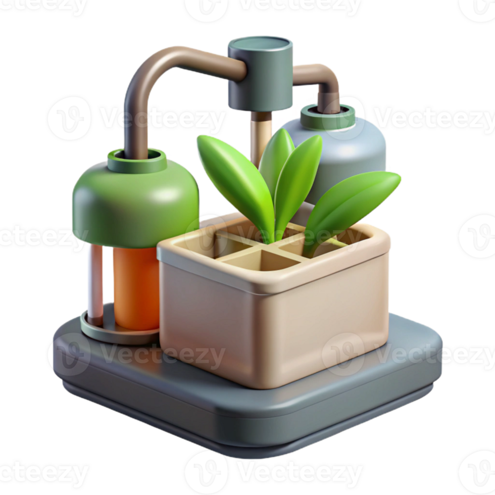 extraordinary contemporary Hydroponic System with Air Pump Isolated Cutout authentic png