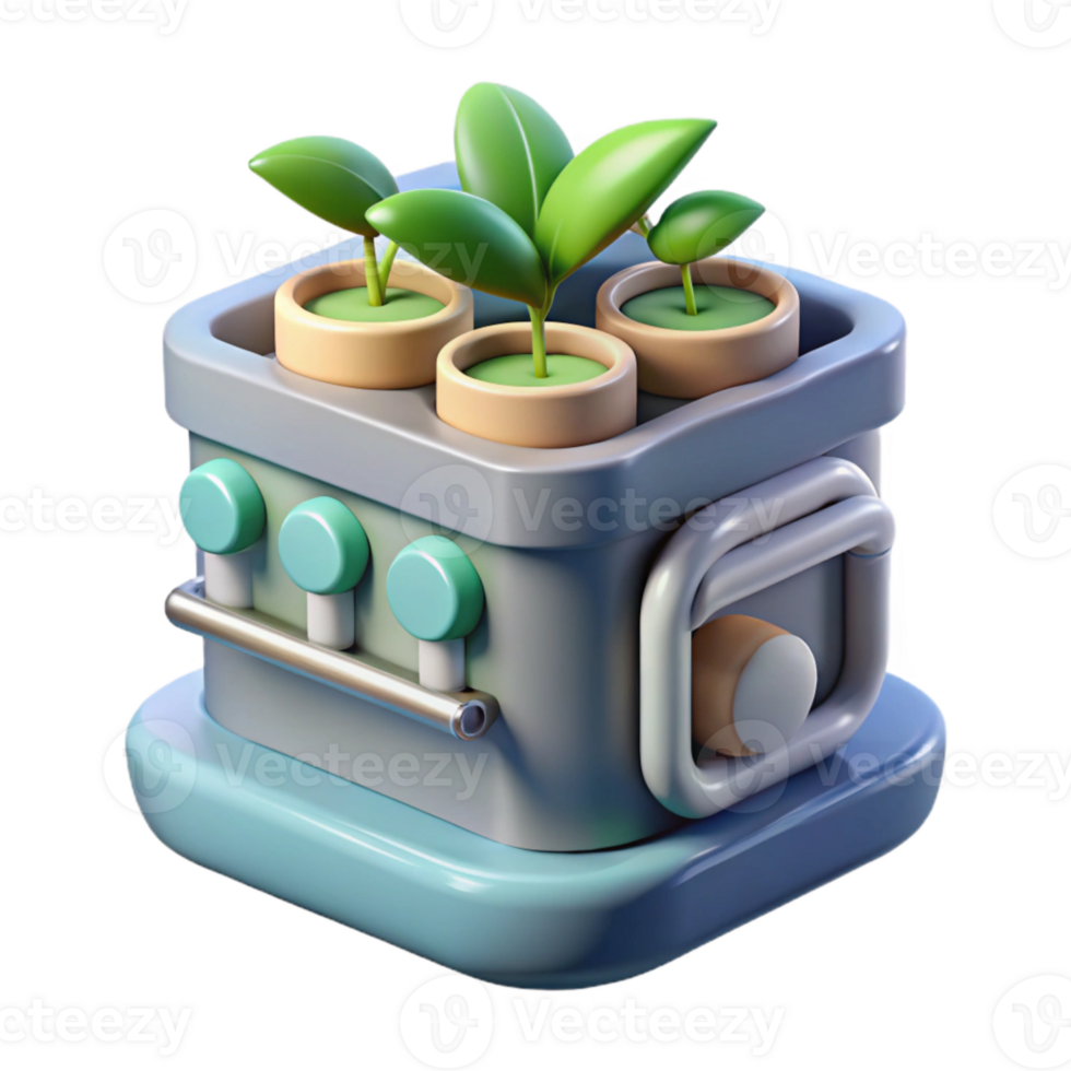 elegant abstract Hydroponic System with Automatic Controls Cutout Element detailed png