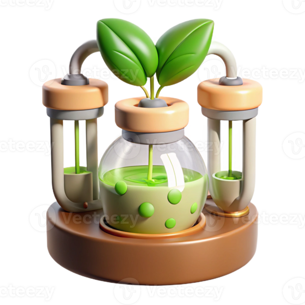 serene minimalist Hydroponic System with Nutrient Solution Top View Cutout png