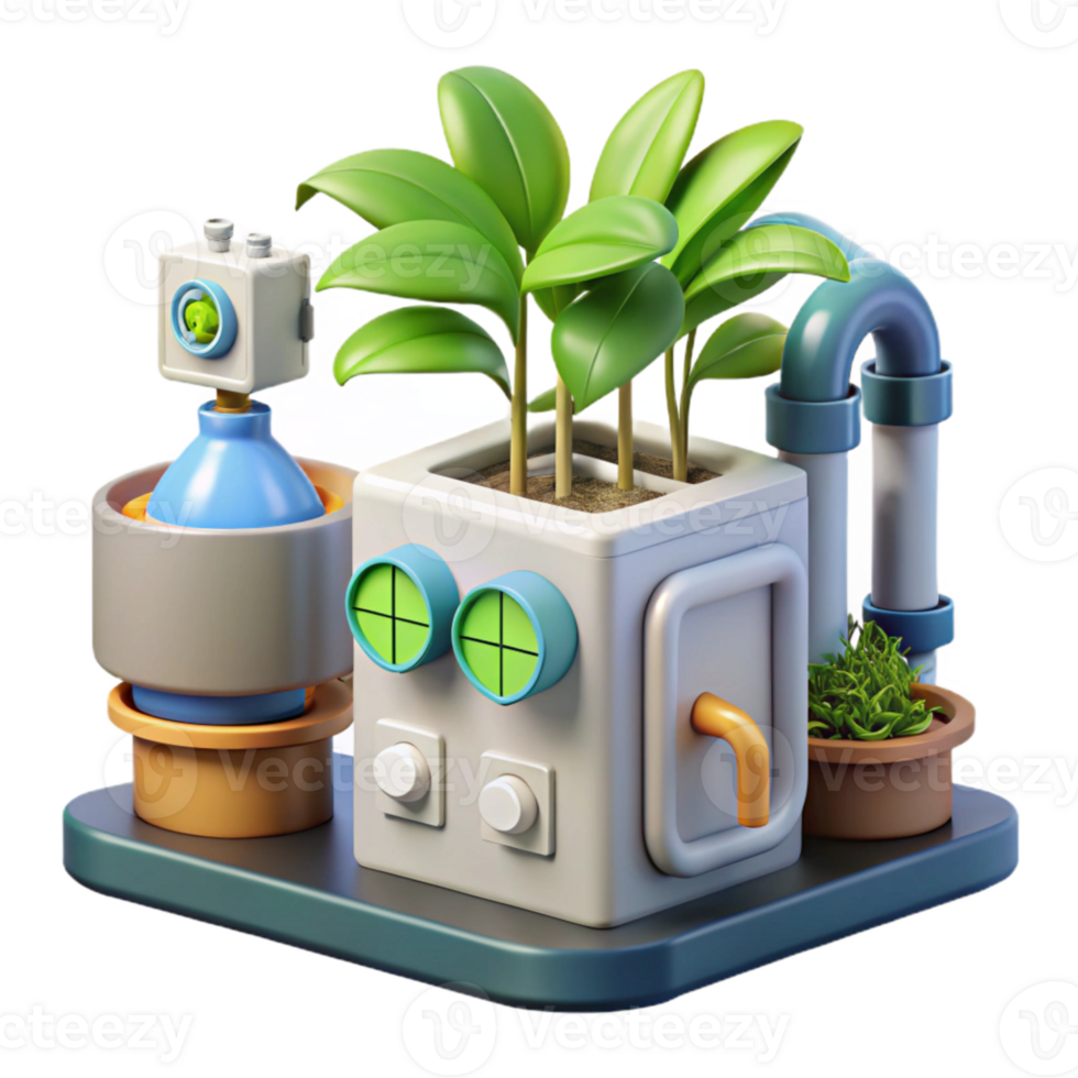 extraordinary vintage Hydroponic System with Monitoring Equipment Cutout Element genuine png