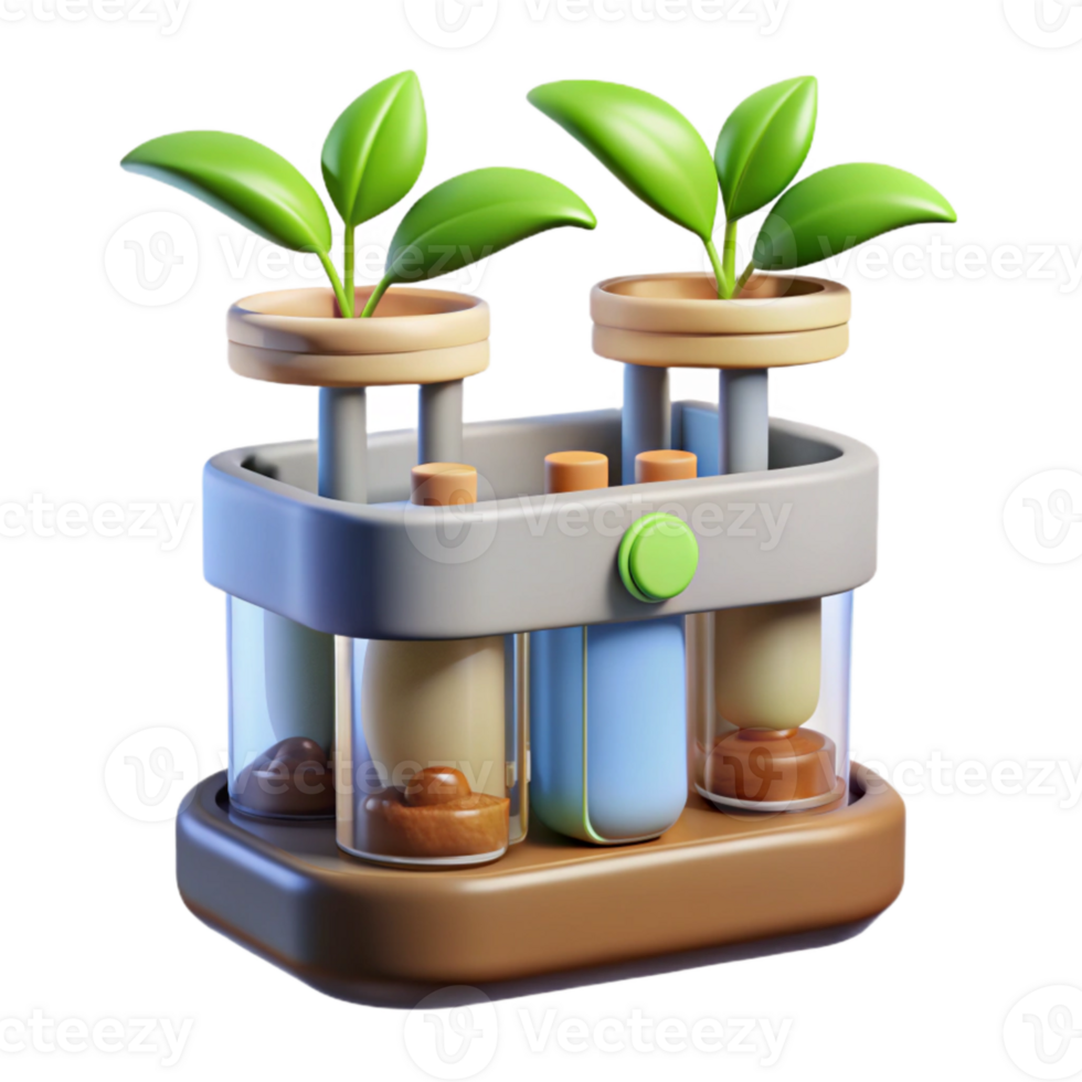 beautiful minimalist Hydroponic System with Nutrient Solution Top View Cutout detailed png