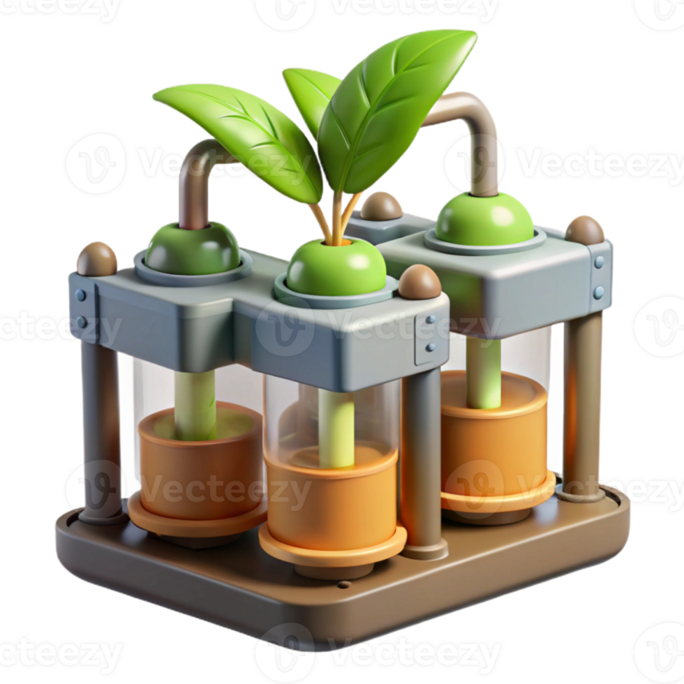 beautiful artistic Hydroponic System with Nutrient Solution Top View Cutout exclusive png