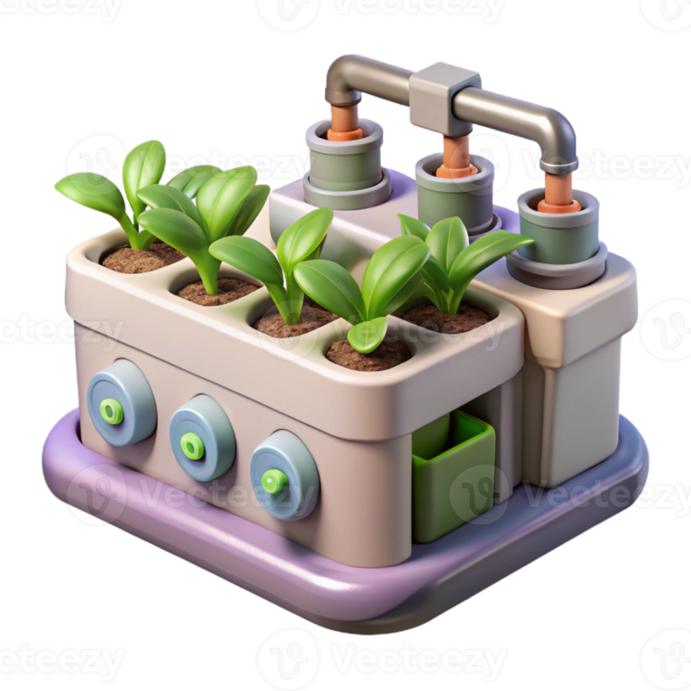 magnificent contemporary Hydroponic System with Timers and Controls Isolated Cutout authentic png