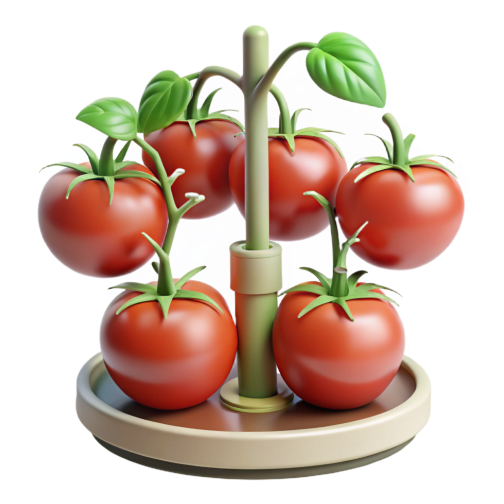 beautiful artistic Hydroponic Tomatoes Growing Vertically Cutout original png