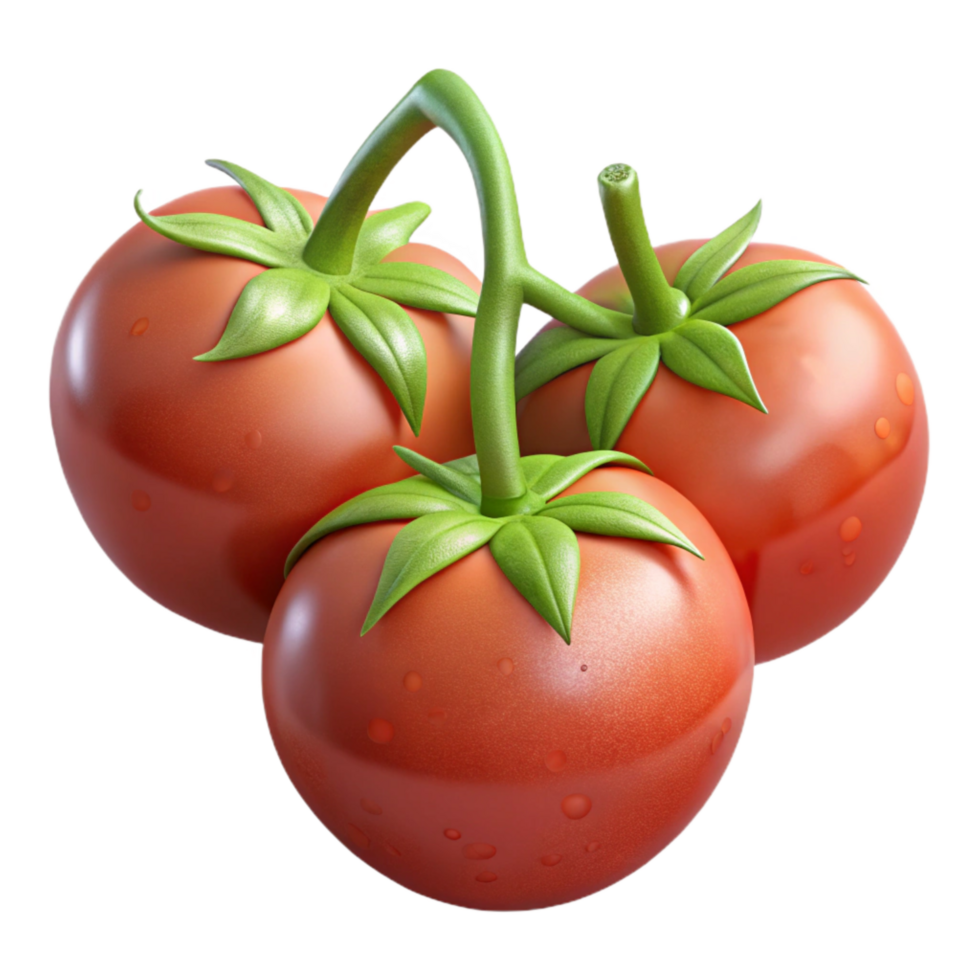 serene traditional Hydroponic Tomatoes on the Vine Close Up Cutout authentic png