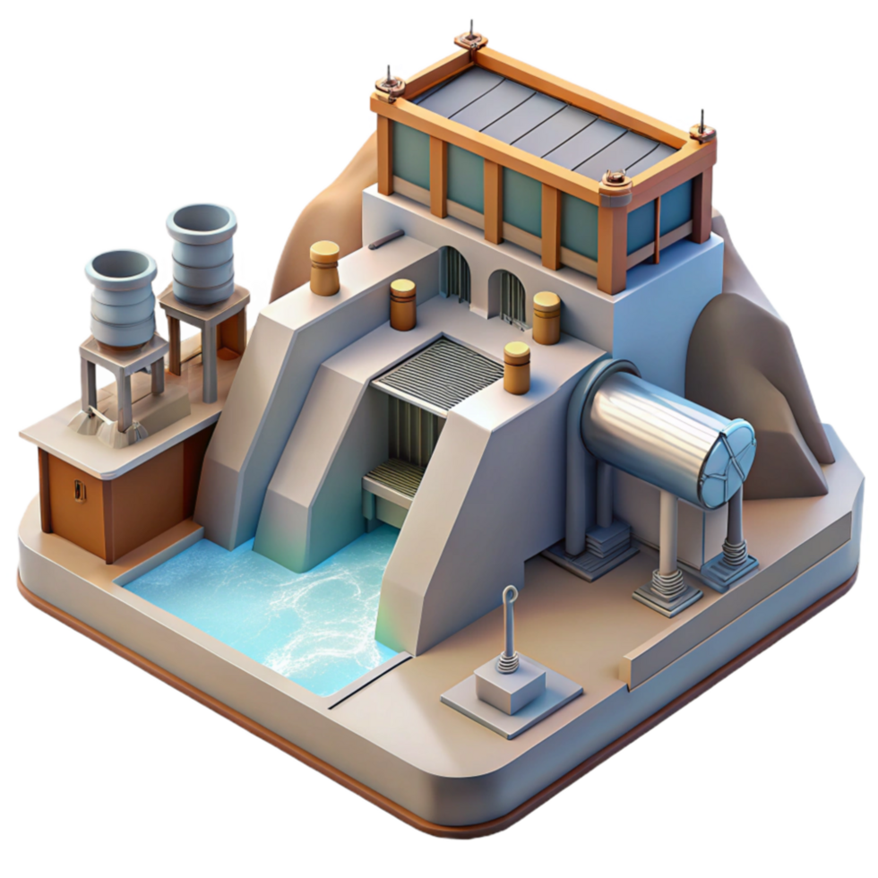 magnificent contemporary Hydropower Plant Interior View Isolated original png