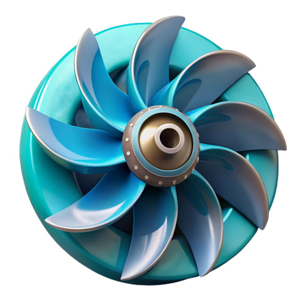 impressive creative Hydropower Turbine Blades Rotating Transparent Background premium png