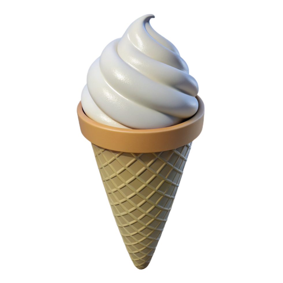 wonderful abstract Ice Cream Cone Vanilla Isolated on Transparent Background authentic png