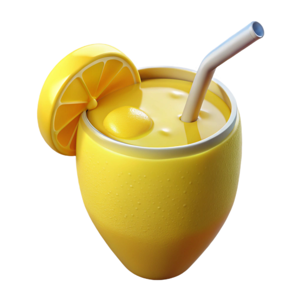 stunning minimalist Ice Cold Lemonade Bright Yellow Isolated png