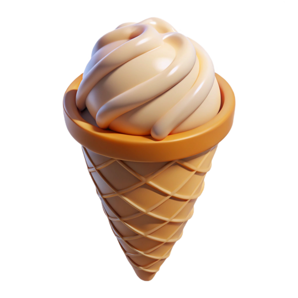 magnificent rustic Ice Cream Cone Waffle Texture Transparent Background exclusive png
