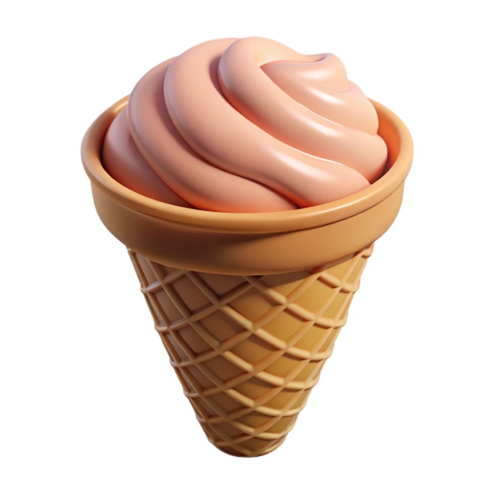 magnificent creative Ice Cream Cone Waffle Texture Transparent Background professional png