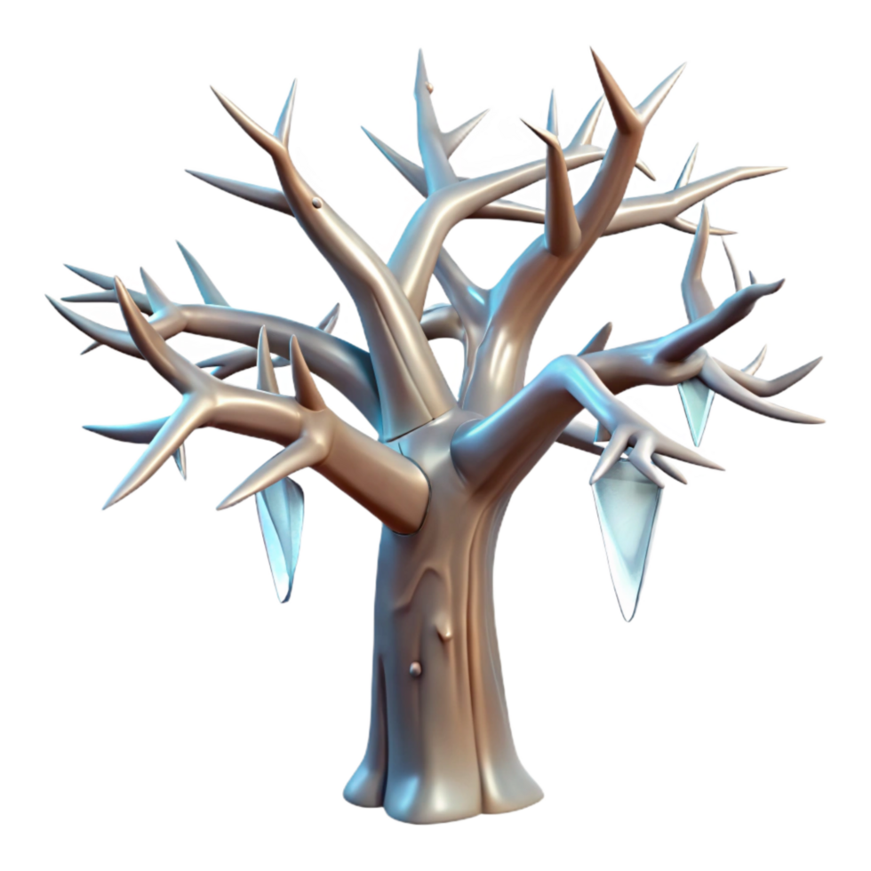 vibrant vintage Ice Storm Damaged Tree Broken Transparent Background Isolated png