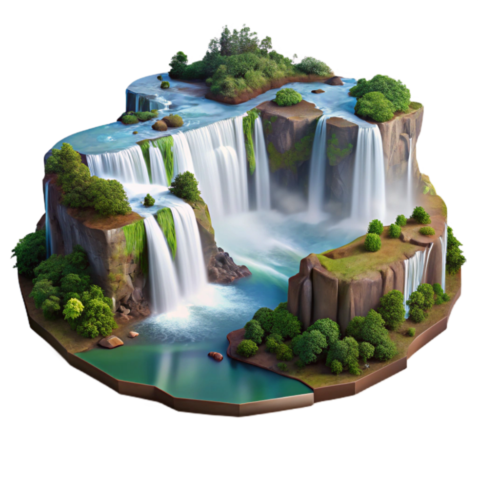 wonderful modern Iguazu Falls Panoramic Vista Cutout detailed png