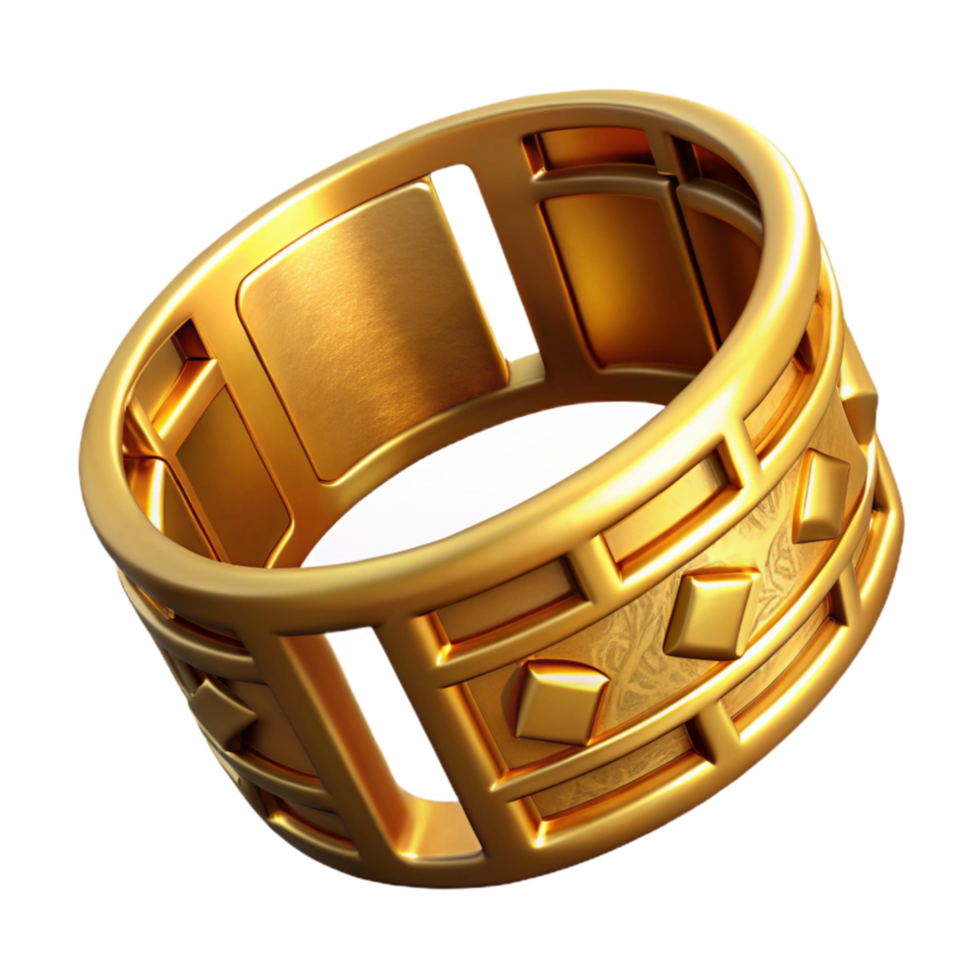 stunning artistic Inca Gold Bracelet Geometric Design Cutout high quality png