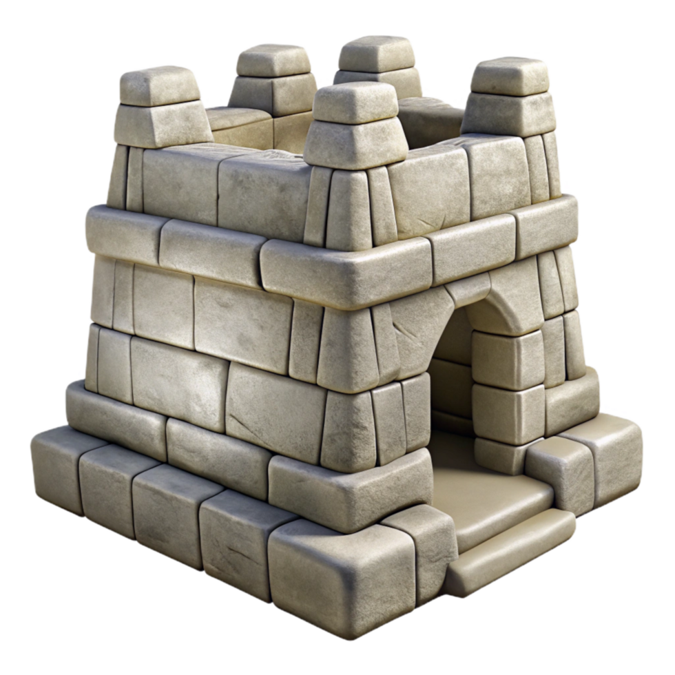vibrant artistic Inca Fortress Wall Stonework Texture Cutout Element high resolution png
