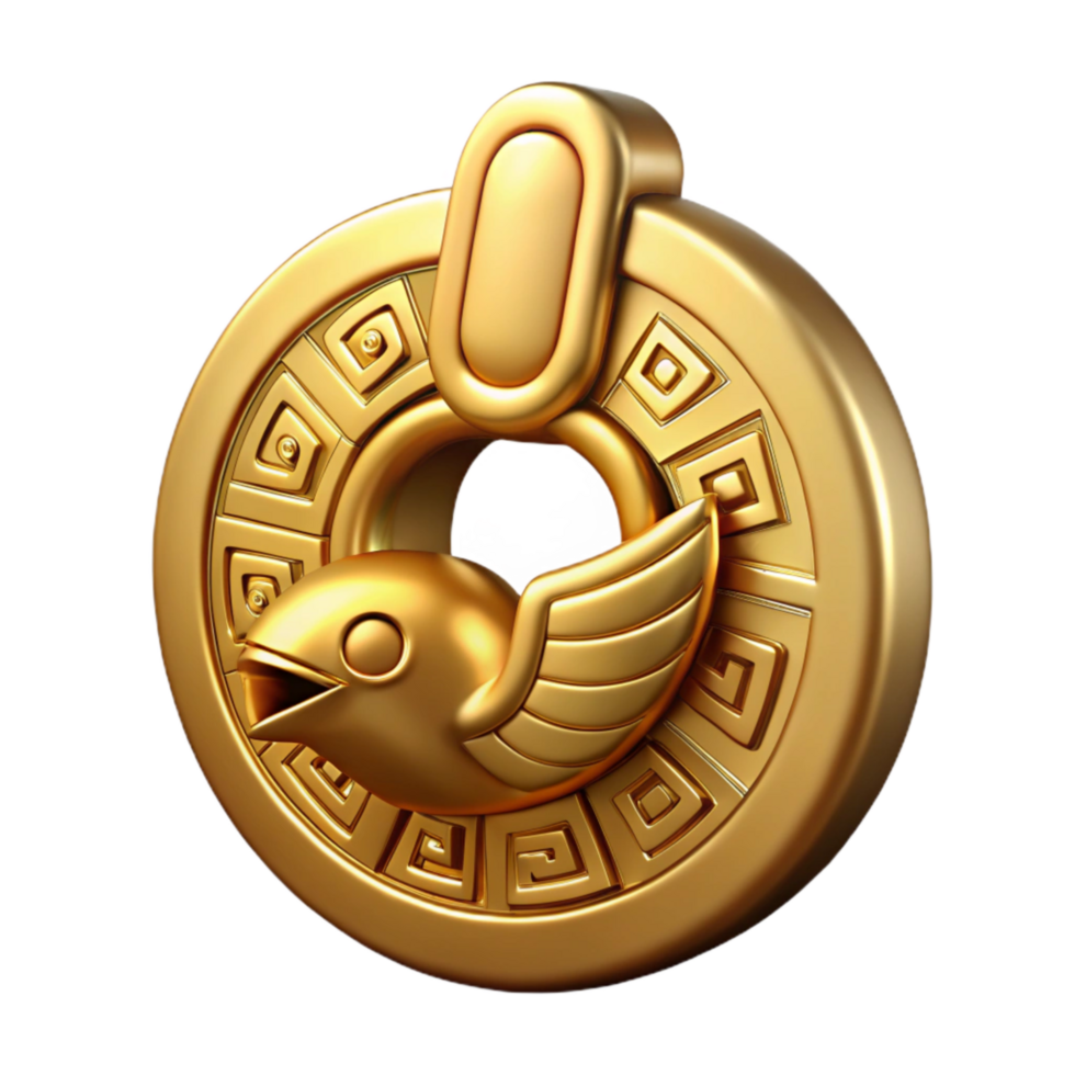 stunning rustic Inca Gold Ear Ornament Bird Motif Cutout high resolution png