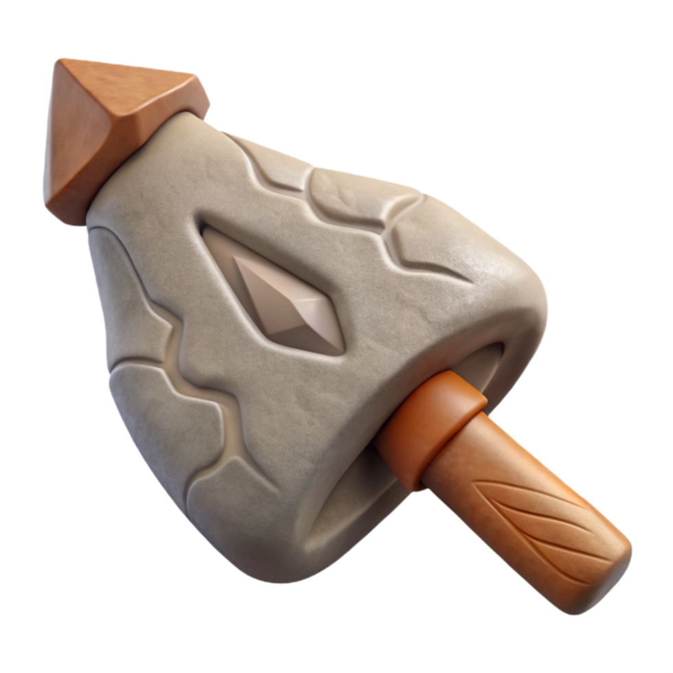 dramatic classic Inca Stone Tool Carved Handle Cutout original png