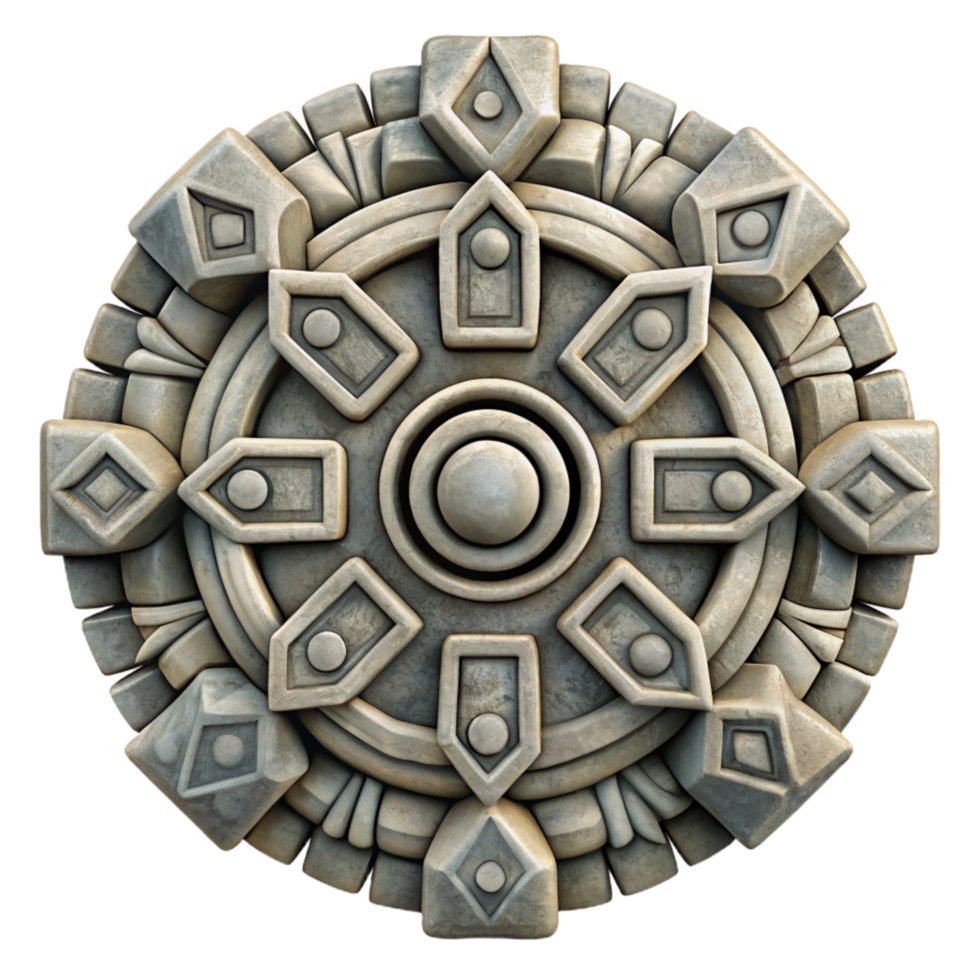 impressive artistic Inca Stone Carving Abstract Pattern Cutout high quality png