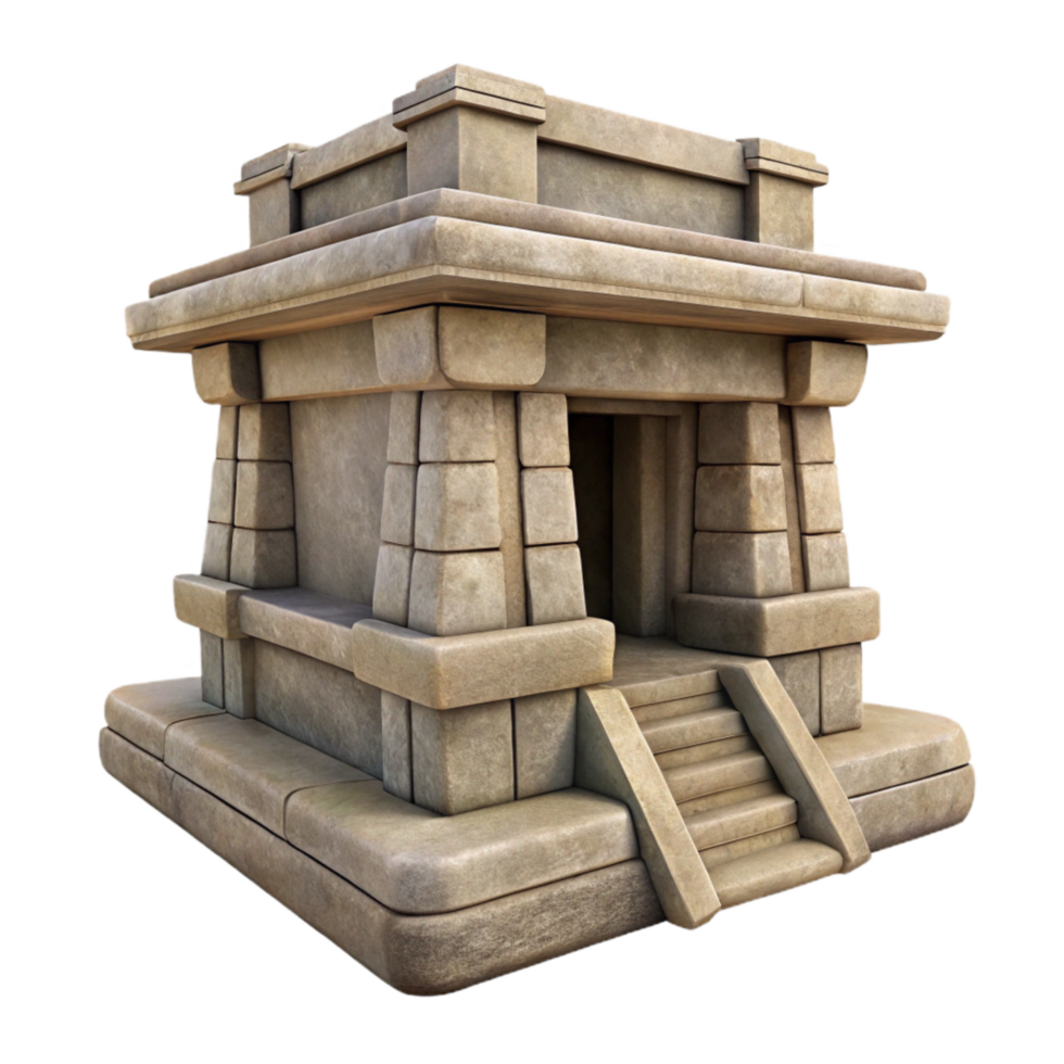 magnificent traditional Inca Temple Stone Texture Front View high resolution png