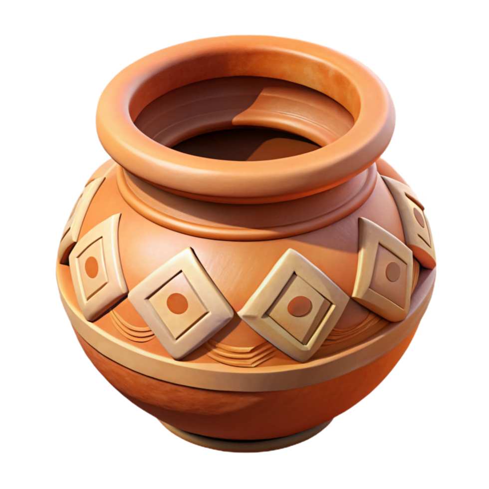 extraordinary rustic Inca Terracotta Pot Geometric Design Cutout exclusive png