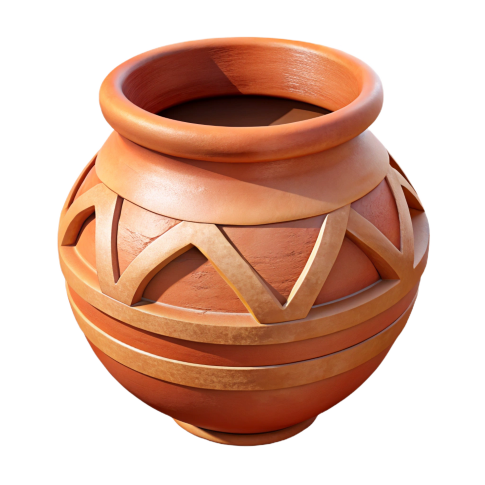 dramatic traditional Inca Terracotta Pot Geometric Design Cutout exclusive png