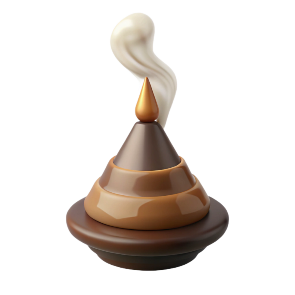 impressive contemporary Incense Cone Burning Smoke Transparent Background high quality png