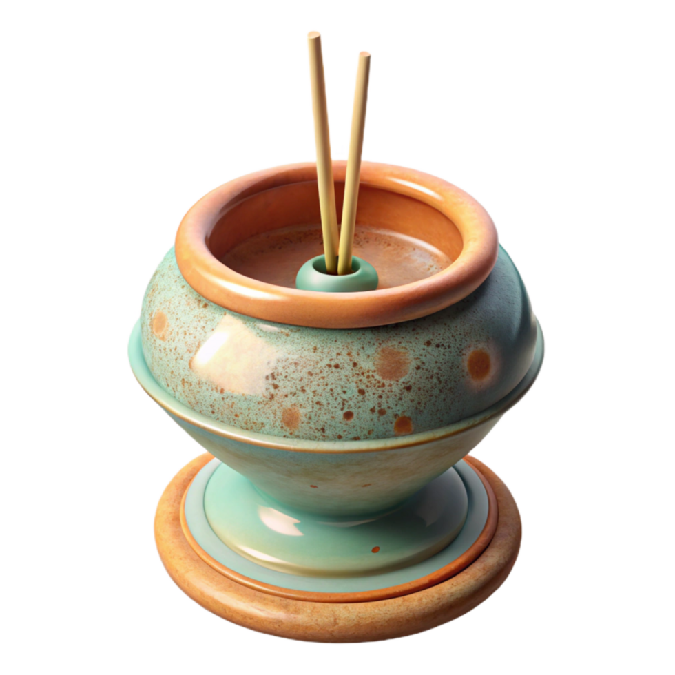 dramatic artistic Incense Burner Ceramic Design Transparent Background exclusive png