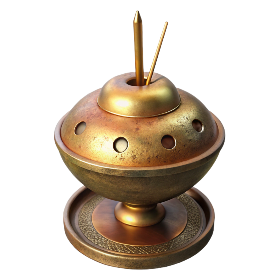 impressive abstract Incense Holder Brass Diwali Tradition Transparent Background authentic png