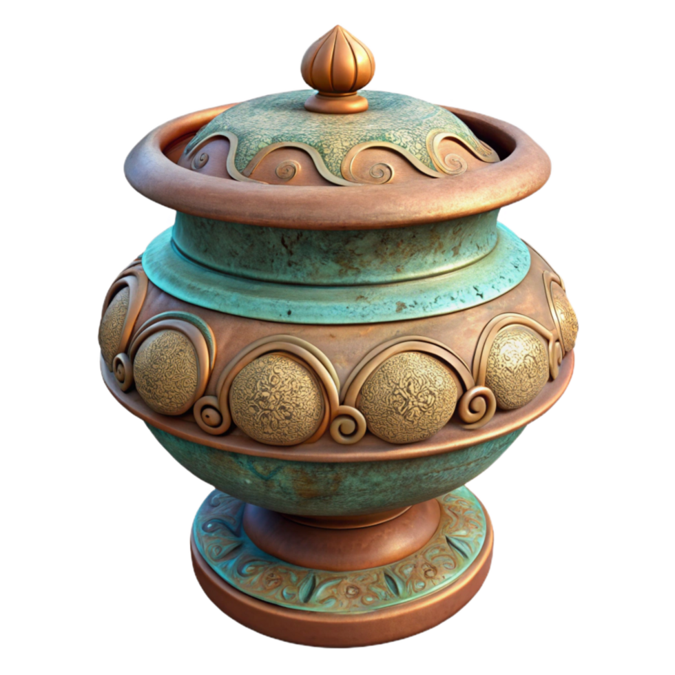 wonderful artistic Incense Burner Ceramic Ornate Design Transparent Background high resolution png