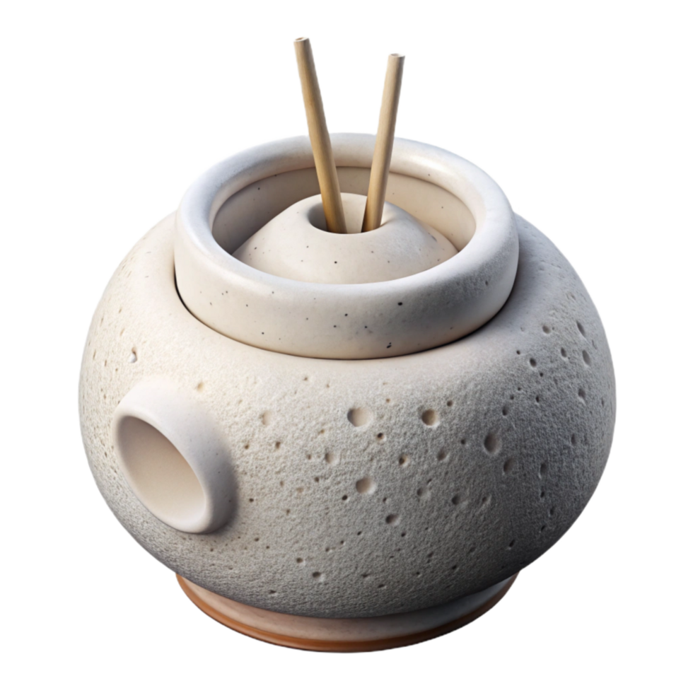 beautiful classic Incense Holder Ceramic White Design Transparent Background premium png