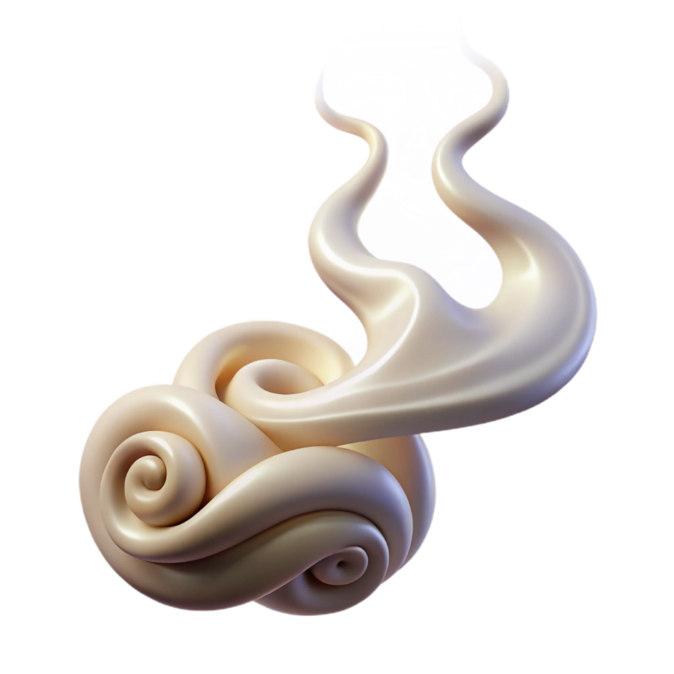 serene creative Incense Smoke Swirls Abstract on Transparent Background professional png