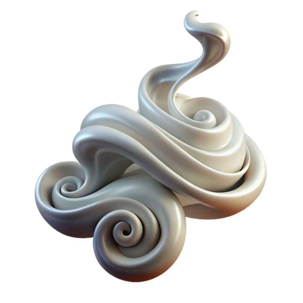 dramatic abstract Incense Smoke Swirls Abstract on Transparent Background premium png