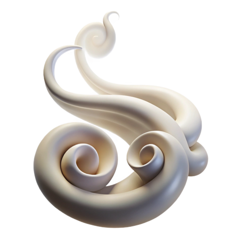 wonderful modern Incense Smoke Swirls Abstract on Transparent Background high quality png