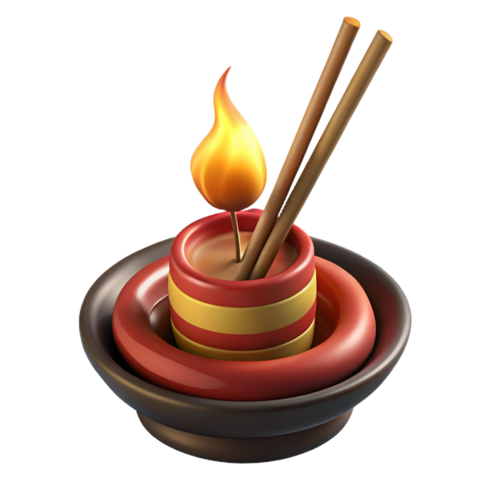 stunning vintage Incense Sticks Burning Diwali Tradition Isolated genuine png