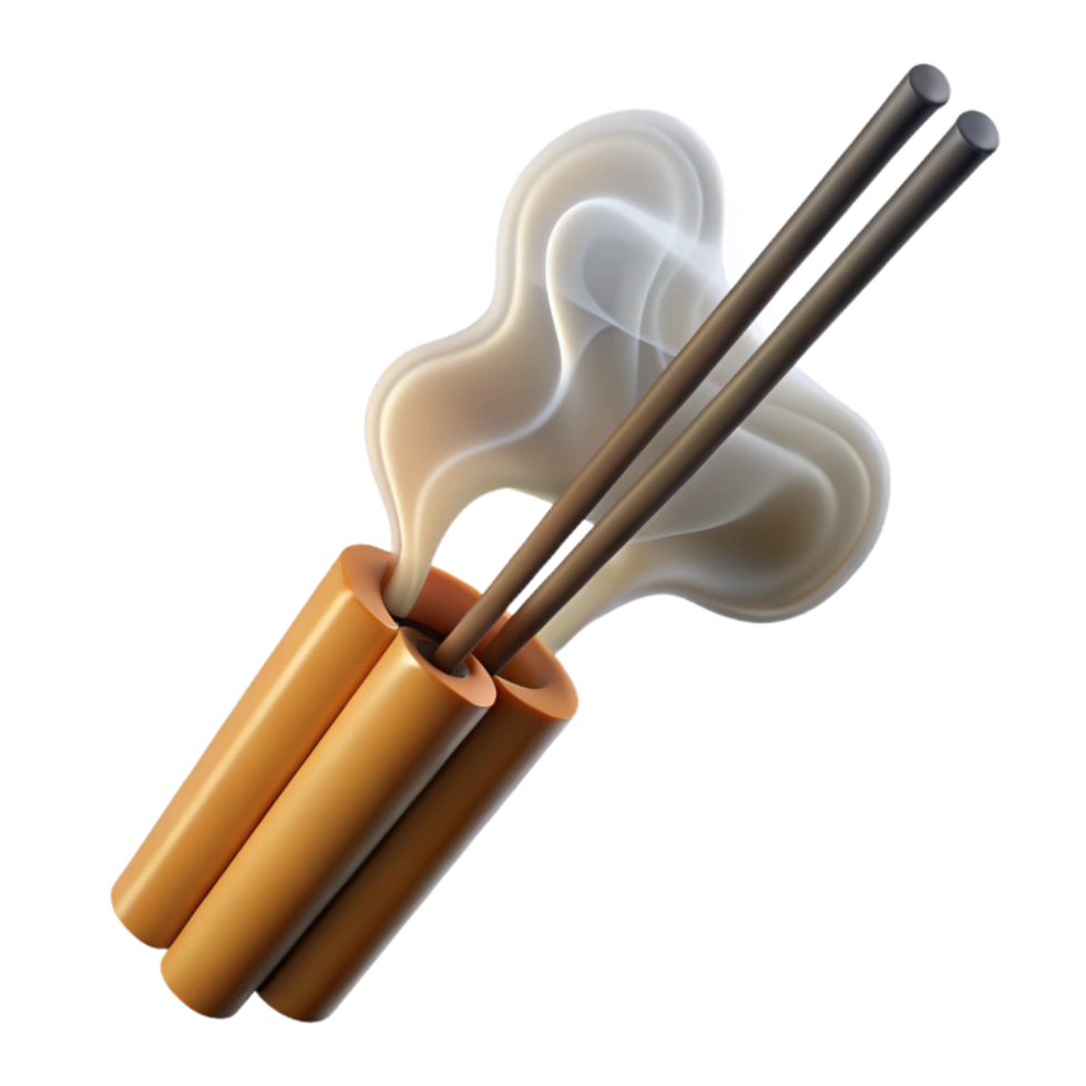 magnificent rustic Incense Sticks Burning Smoke Transparent Background authentic png