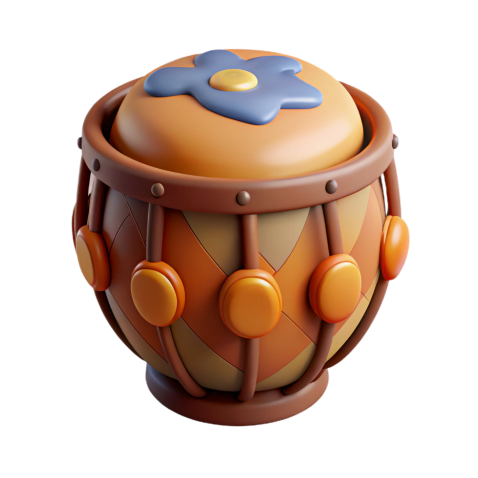 elegant abstract Indigenous Drum with Earth Tone Colors Cutout professional png