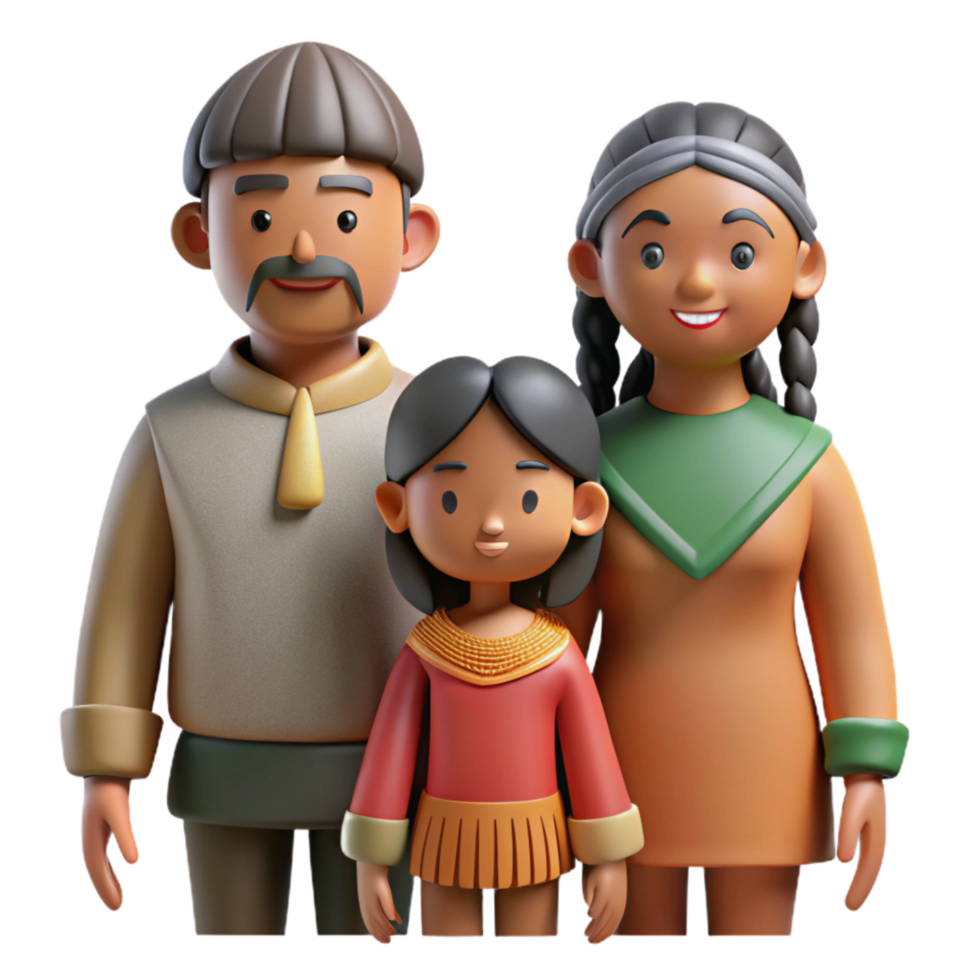 extraordinary classic Indigenous Family Silhouette high quality png