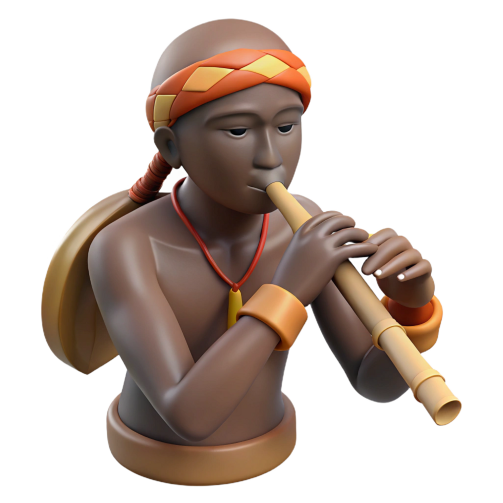 beautiful modern Indigenous Flute Player Silhouette Cutout exclusive png