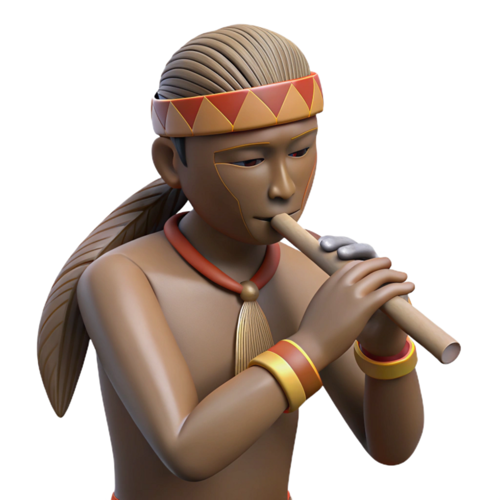 extraordinary artistic Indigenous Flute Player Silhouette Cutout png