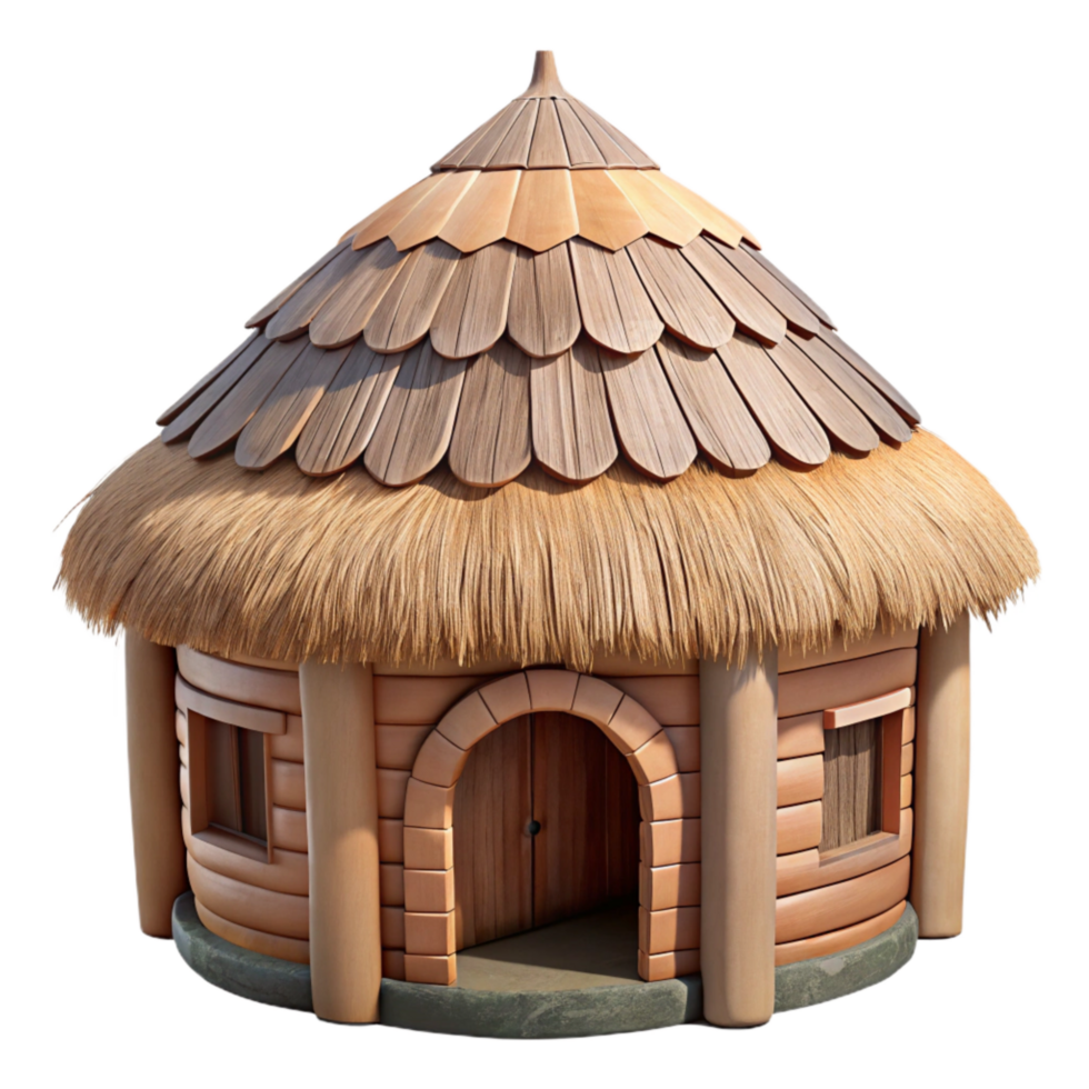 stunning modern Indigenous Hut with Thatched Roof Cutout authentic png