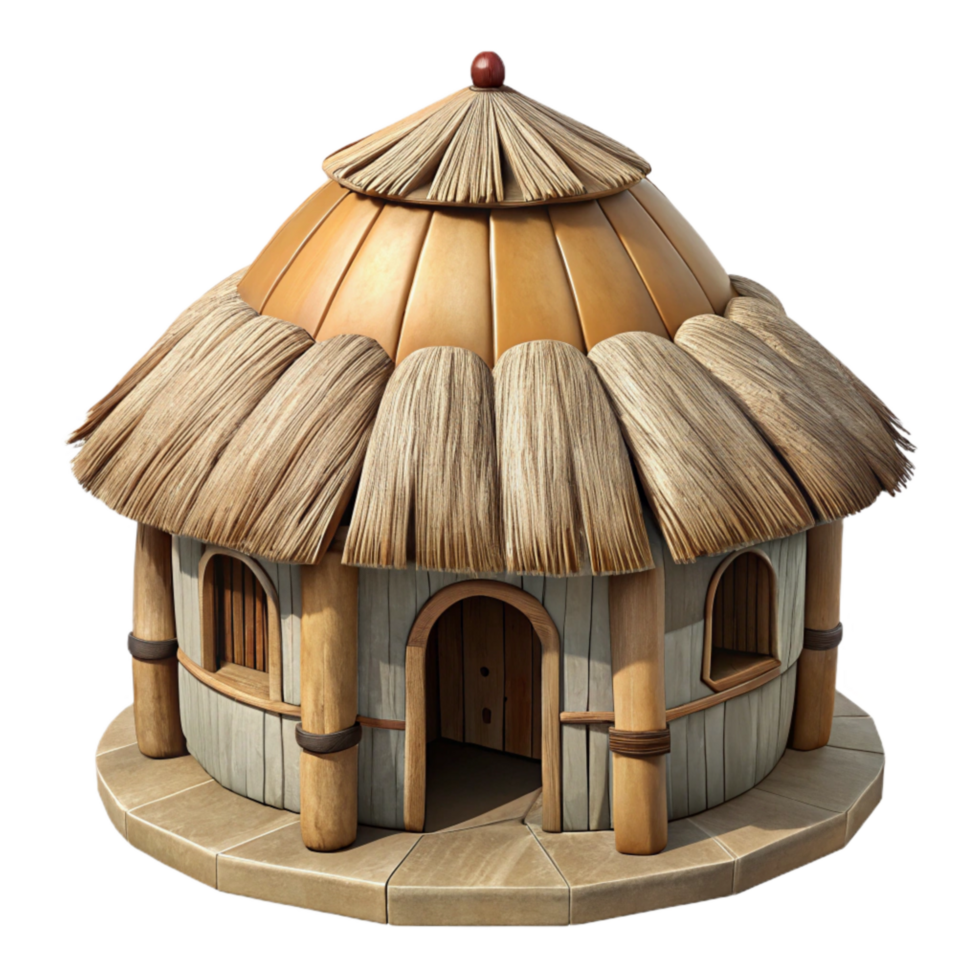 magnificent contemporary Indigenous Hut with Thatched Roof Cutout professional png